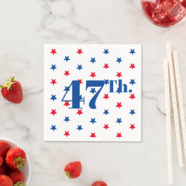 47 Präsident rot-weiße und blaue Sterne patriotisc Serviette