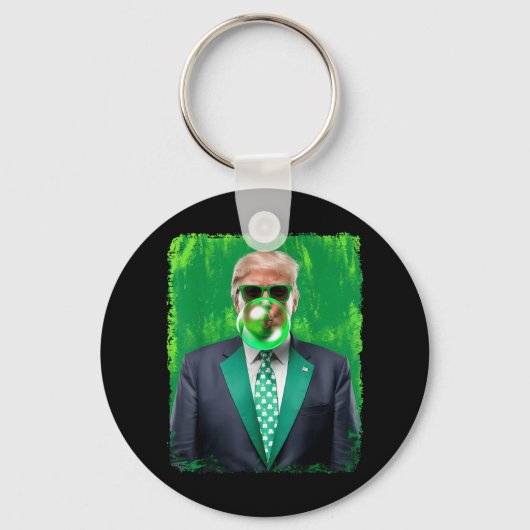 47. Präsident St Patricks Day Irish Trump B Schlüsselanhänger (Vorderseite)