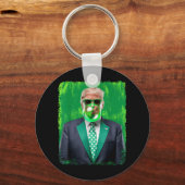 47. Präsident St Patricks Day Irish Trump B Schlüsselanhänger (Vorderseite)