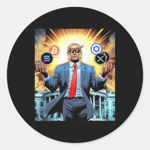 47. Präsident Trump Crypto Hodler Münze Btc Sol Xr Runder Aufkleber
