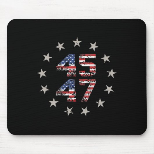 47 Trump 2024 American Flag (auf der Rückseite) 1 Mousepad (Vorne)