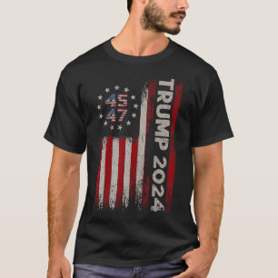 47 Trump 2024 American Flag (auf der Rückseite) 1 T-Shirt