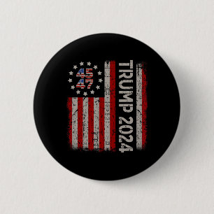 47 Trump 2024 American Flag (auf der Rückseite) Button