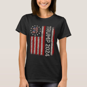 47 Trump 2024 American Flag (auf der Rückseite) T-Shirt