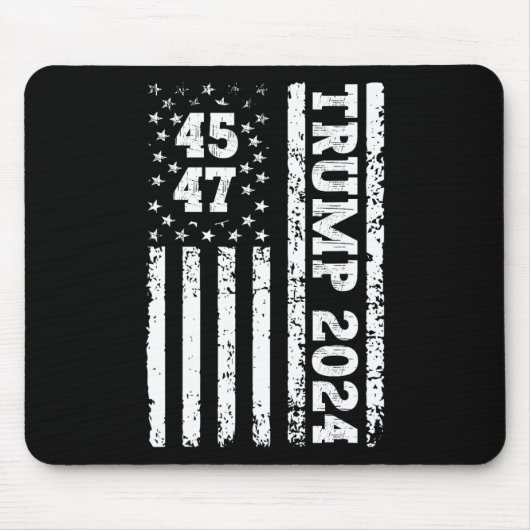 47 Trump 2024 Amerikanische Flagge 2 Mousepad (Vorne)