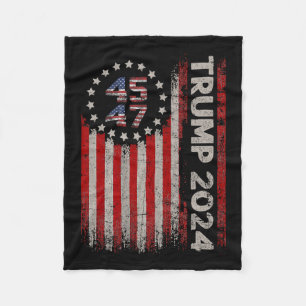 47 Trump 2024 Amerikanische Flagge Fleecedecke