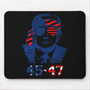 47 Trump 2024 Amerikanische Flagge Mousepad