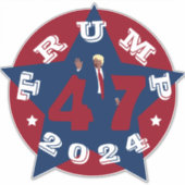 47 Trump 2024 Aufkleber (Vorderseite)