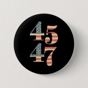 47 Trump 2024 Vintag Flag Unterstützung Trump 45 4 Button
