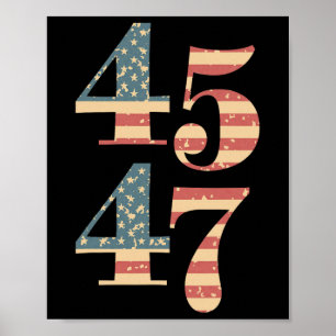 47 Trump 2024 Vintage-Flagge Unterstützen Trump 45 Poster