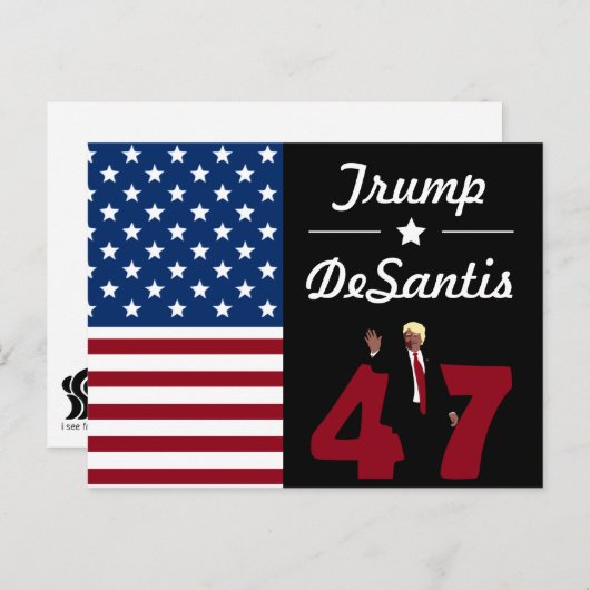 47 Trump Desantis 2024 Postkarte (Vorne/Hinten)