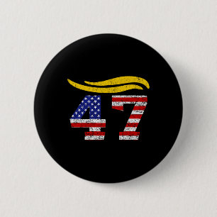 47 Trump Hair Vintag Button