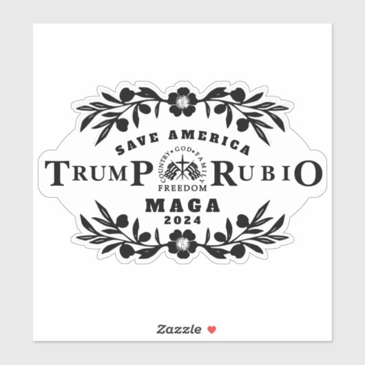 47 Trump Rubio 2024 Aufkleber (Blatt)