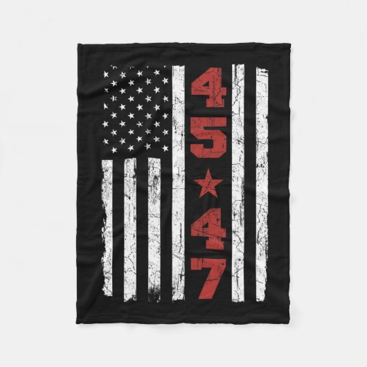 47 Trump Vintag US-Flagge 2024 Präsidentschaftswah Fleecedecke (Vorderseite)