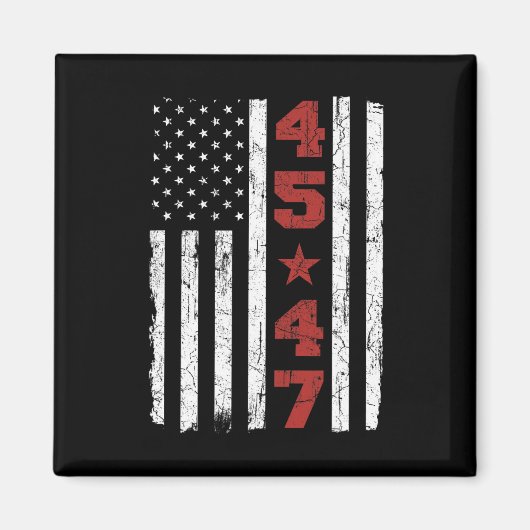 47 Trump Vintag US-Flagge 2024 Präsidentschaftswah Magnet (Vorne)