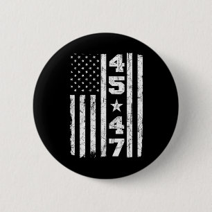 47 Trump Vintage USA-Flagge 2024 Präsidentenwahl Button