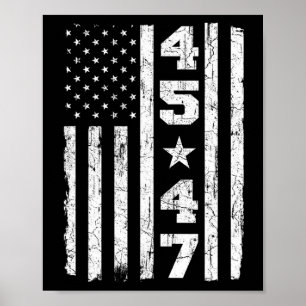 47 Trump Vintage USA-Flagge 2024 Präsidentenwahl Poster