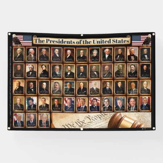 47 US-Präsidenten mit Donald Trump Outdoor Banner (Horizontal)