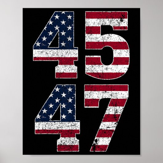 47 Wir Menschen 2024 stehen mit amerikanischer Fla Poster (Vorne)