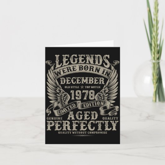 47 Year Old Birthday For Men December 1978 Bday Karte (Vorderseite)