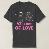 47 Years Of Love Couples 47th Wedding Anniversary  T-Shirt (Design vorne)