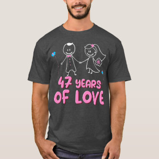 47 Years Of Love Couples 47th Wedding Anniversary T-Shirt