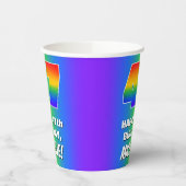 47th Birthday: Colorful, Fun Rainbow Pattern # 47 Pappbecher (Links)