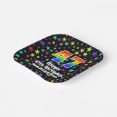 47th Birthday: Fun Stars Pattern and Rainbow “47” Pappteller (Gewinkelt)