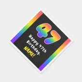 47th Birthday: Rainbow Spectrum # 47, Custom Name Serviette (Ecke)