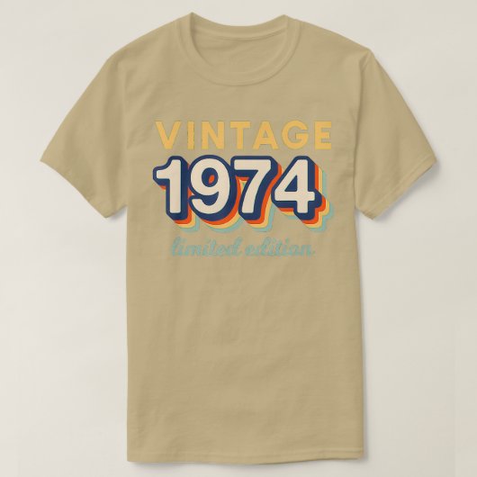 47th Birthday Vintage 1974 Limited Edition T-Shirt (Design vorne)