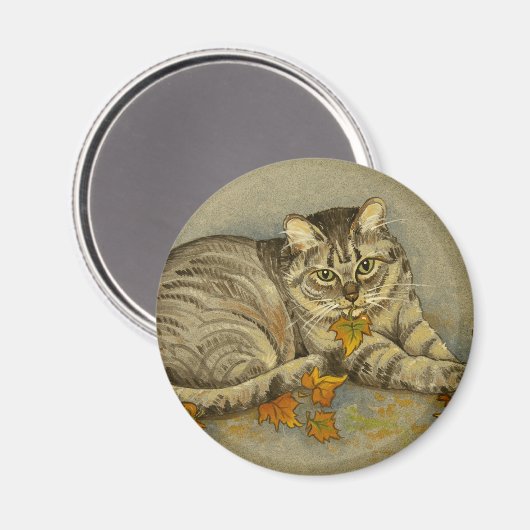 4872 Herbstkatze Magnet (Vorderseite/Rückseite)