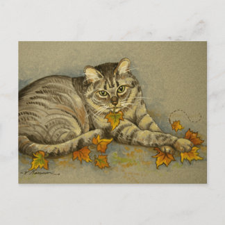 4872 Herbstkatze Postkarte