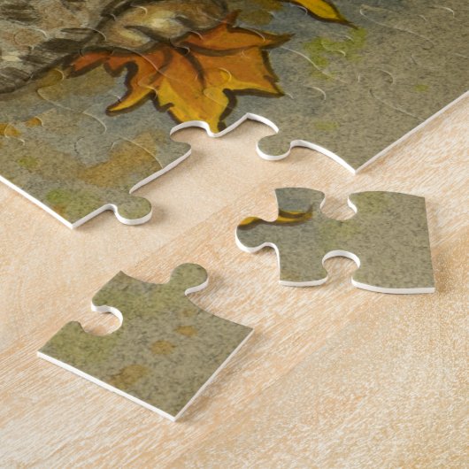 4872 Katze mit Herbstlauben Puzzle (Seite)