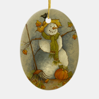 4878 Ernte-Schneemann-Halloween-Verzierung Keramik Ornament