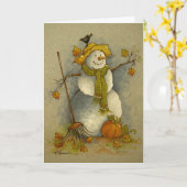 4878 Harvest Snowman Birthday Card Karte (Gelbe Blume)