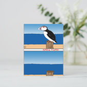 487 Puffin Cartoon Postkarte (Stehend Vorderseite)