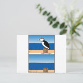 487 Puffin Cartoon Postkarte (Stehend Vorderseite)