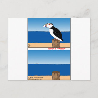487 Puffin Cartoon Postkarte