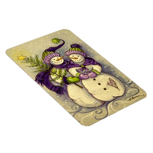 4882 Schneemänner Weihnachten Magnet (Rechte Seite)