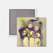 4882 Schneemänner Weihnachten Magnet (Vorderseite/Rückseite)