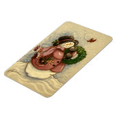 4886 Snowman Wreath-Kardinal Magnet (Linke Seite)