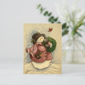 4886 Snowman Wreath Kardinal Weihnachten (Stehend Vorderseite)