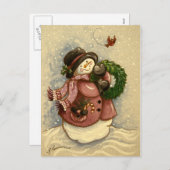 4886 Snowman Wreath Kardinal Weihnachten (Vorne/Hinten)