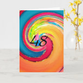 48 Abstrakter Geburtstag Karte (Gelbe Blume)