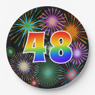 48. Event - Spaß, farbenfroh, kühl, Regenbogen 48 Pappteller