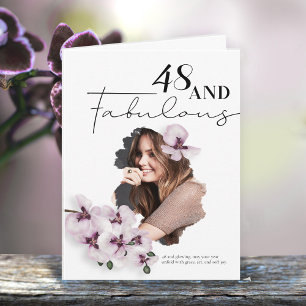 48 & Fantastische Orchideen-Foto-Geburtstagskarte Karte