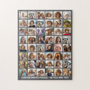 48 Foto-Collage - 8 Reihen 6 Spalten - Einfacher T Puzzle