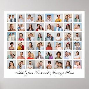 48-Foto-Collage Fügen Sie Ihre eigene Begrüßung hi Poster