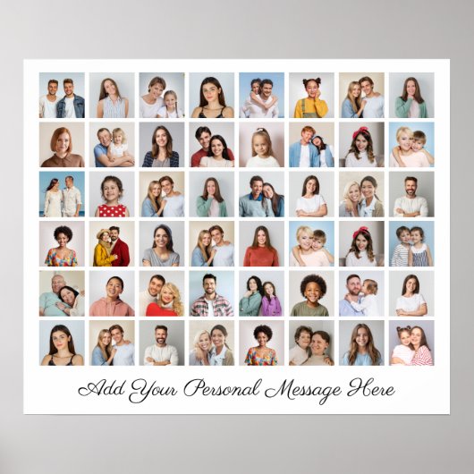 48 Foto Collage Fügen Sie Ihren eigenen Gruß hinzu Poster (Vorne)