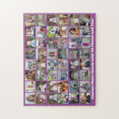 48-Foto-Collage-Raster - Skripttext - lila Puzzle (Vertikal)